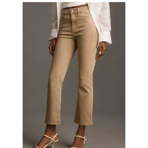 PISTOLA Lennon High-Rise Crop Flare Jeans Mink Snow Khaki Shopbop Size 28